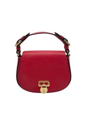 Lauren Ralph Lauren Tanner Red Leather Small Crossbody Bag
